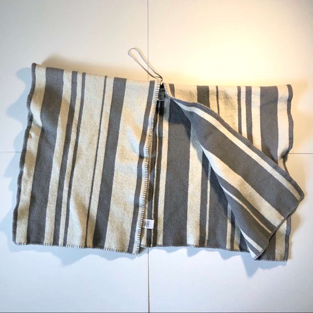 Gray and white striped boxy cardigan